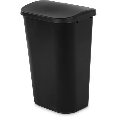 11.3gal Lift Top Waste Basket Black -  Kitchen Trash Can, Fingerprint-Resistant, Indoor Trash Bin