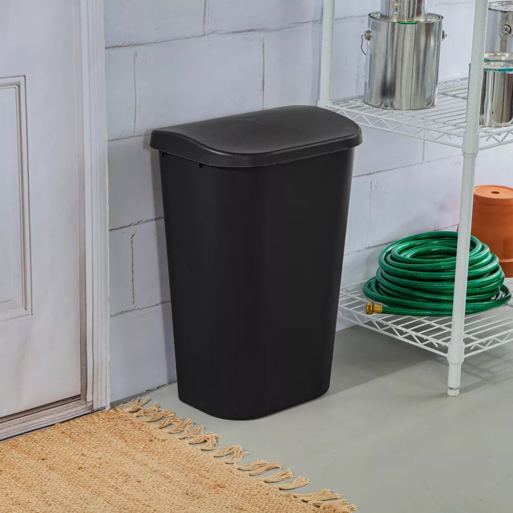11.3gal Lift Top Waste Basket Black -  Kitchen Trash Can, Fingerprint-Resistant, Indoor Trash Bin