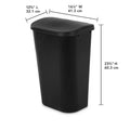 11.3gal Lift Top Waste Basket Black -  Kitchen Trash Can, Fingerprint-Resistant, Indoor Trash Bin