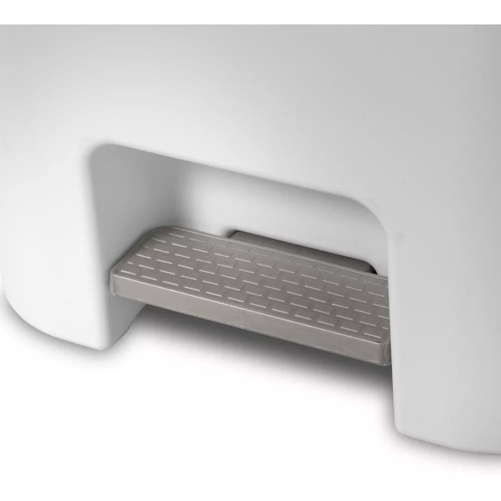 11.9gal Step Trash Can White - Pedal-Operated Kitchen Garbage Can, Textured Plastic, Indoor Use